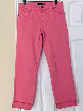 Kut From The Kloth Amy Crop Straight Leg Coral Jeans Size 6